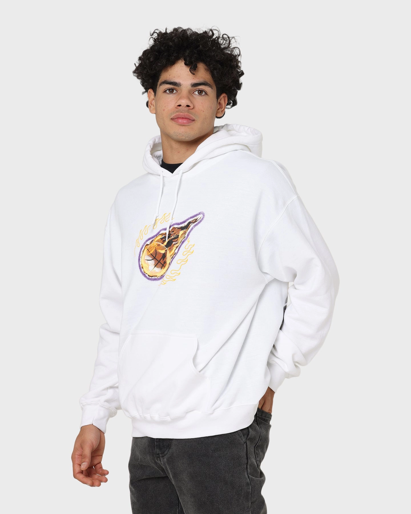 low - frequency use Adjustable Drawstrings Goat Crew Space Slam Hoodie White