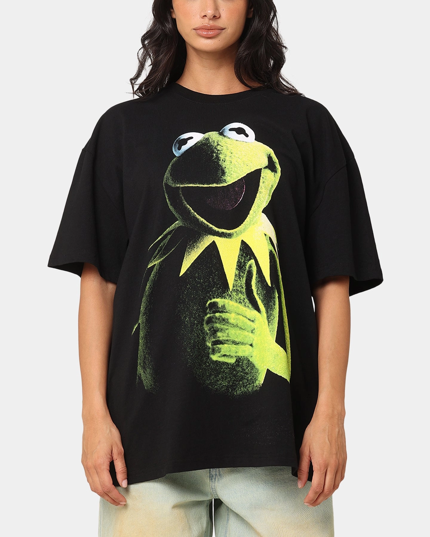 RecycledBlend stain resistant coating American Thrift Disney The Muppets Kermit Heavy T-Shirt Black