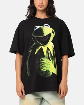 RecycledBlend stain resistant coating American Thrift Disney The Muppets Kermit Heavy T-Shirt Black