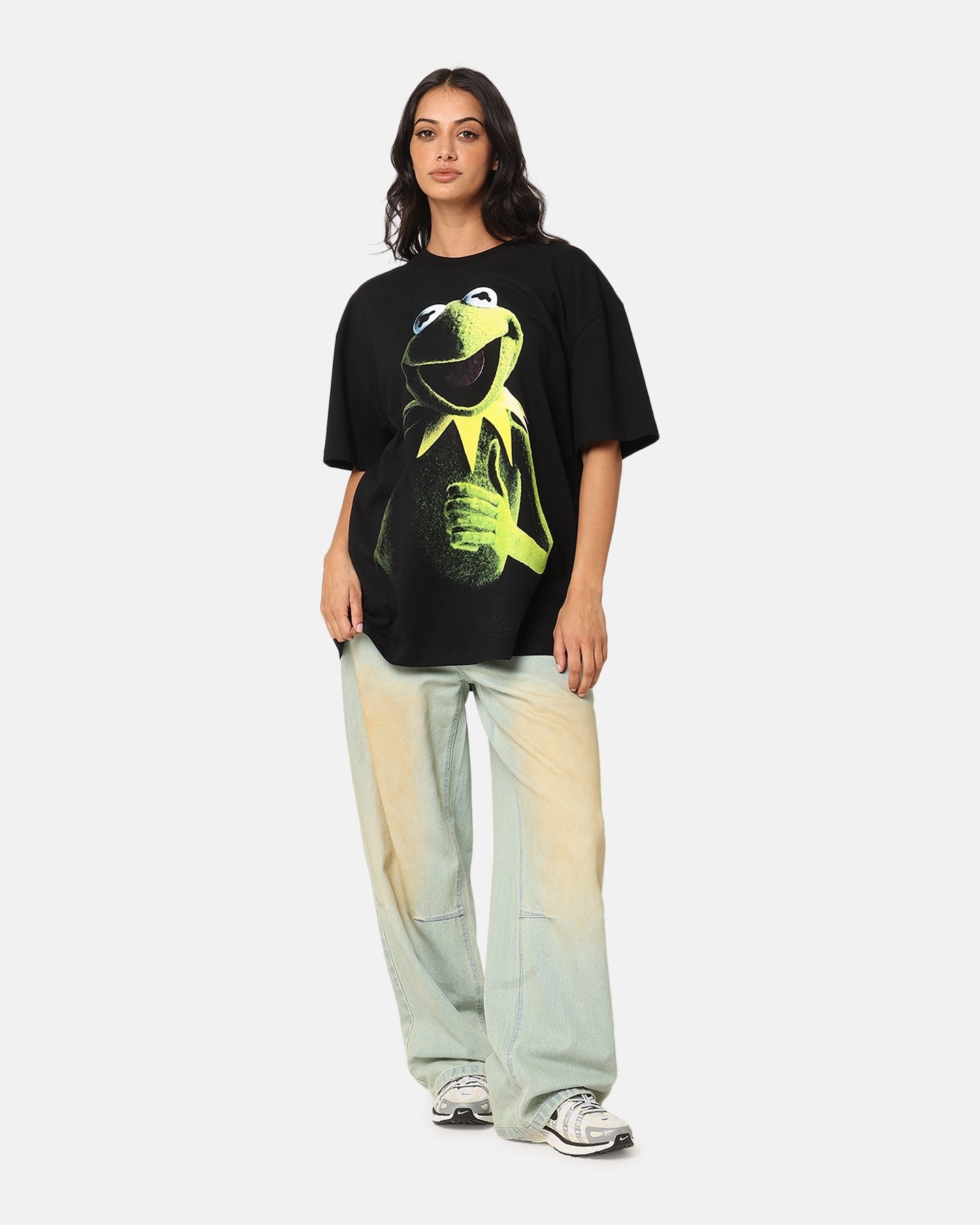 American Thrift Disney The Muppets Kermit Heavy T-Shirt Black Everyday Comfort