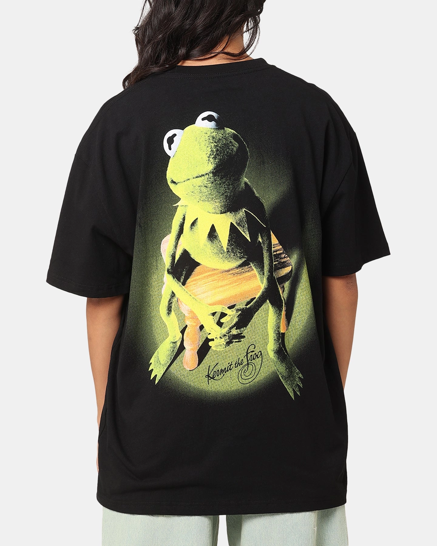 American Thrift Disney The Muppets Kermit Heavy T-Shirt Black outdoor concert Soft Texture