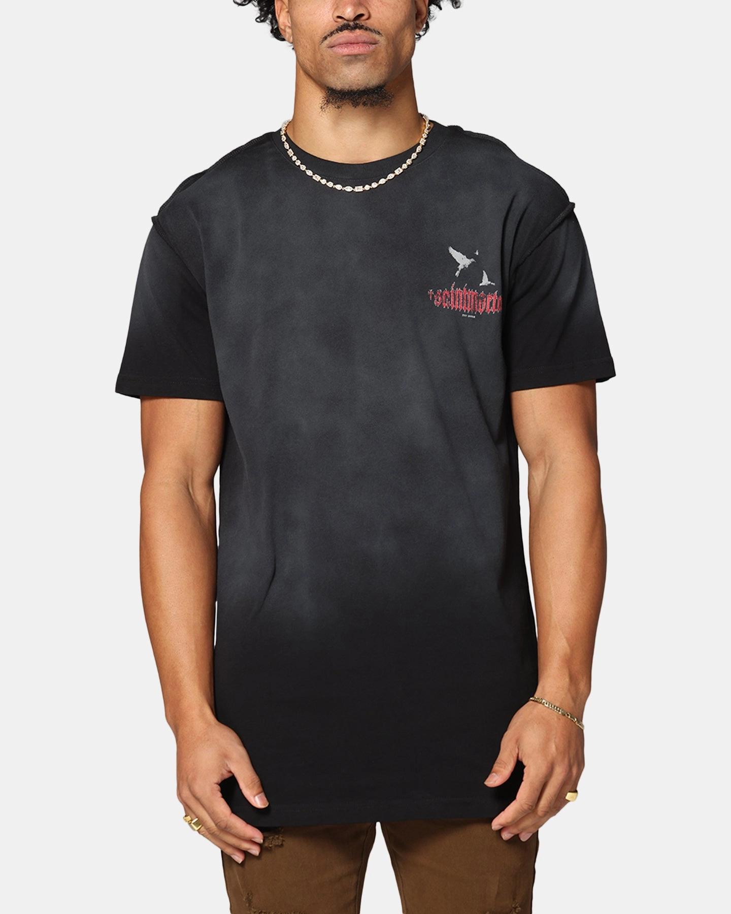 Saint Morta Amorfati Lafayette T-Shirt Sunfade Black Premium Comfort Sophisticated Casual