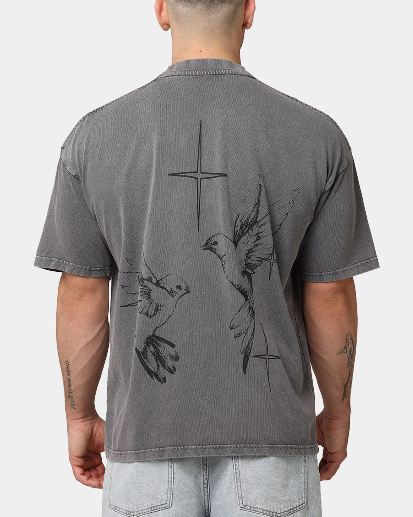 Comfortable Style Saint Morta Destiny Rising Mock Neck T-Shirt Washed Charcoal