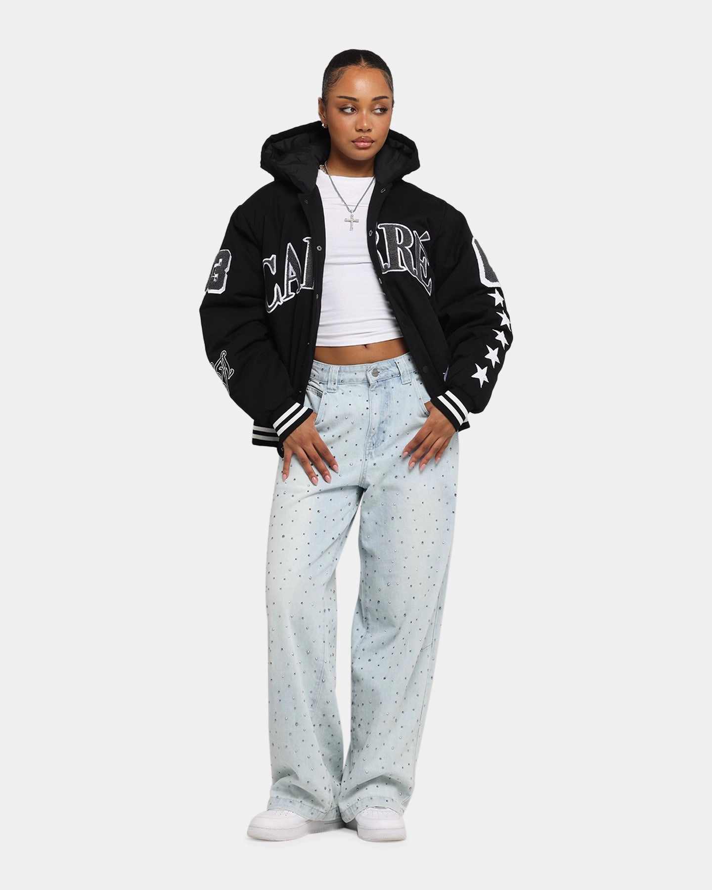 Finance Earrings Carre C-Star Varsity Jacket Black