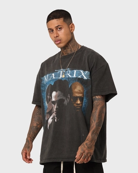 American Thrift X The Matrix Heavyweight Vintage T-Shirt Black Wash Comfortable Shape Sublimation Resistant Fabric