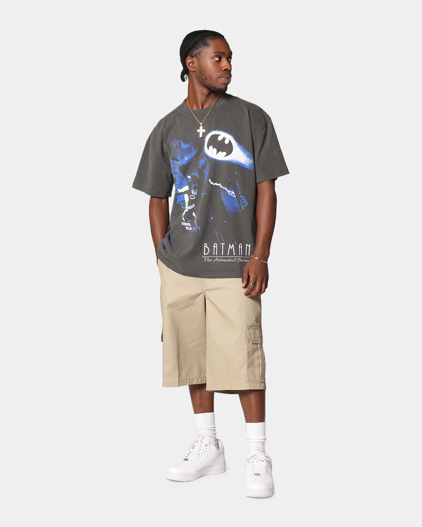 Summer Essential Simple Comfort Look American Thrift X DC Batman The Animated Series Heavy T-Shirt Black Wash