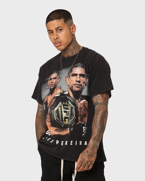 Goat Crew X UFC Alex Pereira Vintage T-Shirt Black Wash Trendy Comfort Wear
