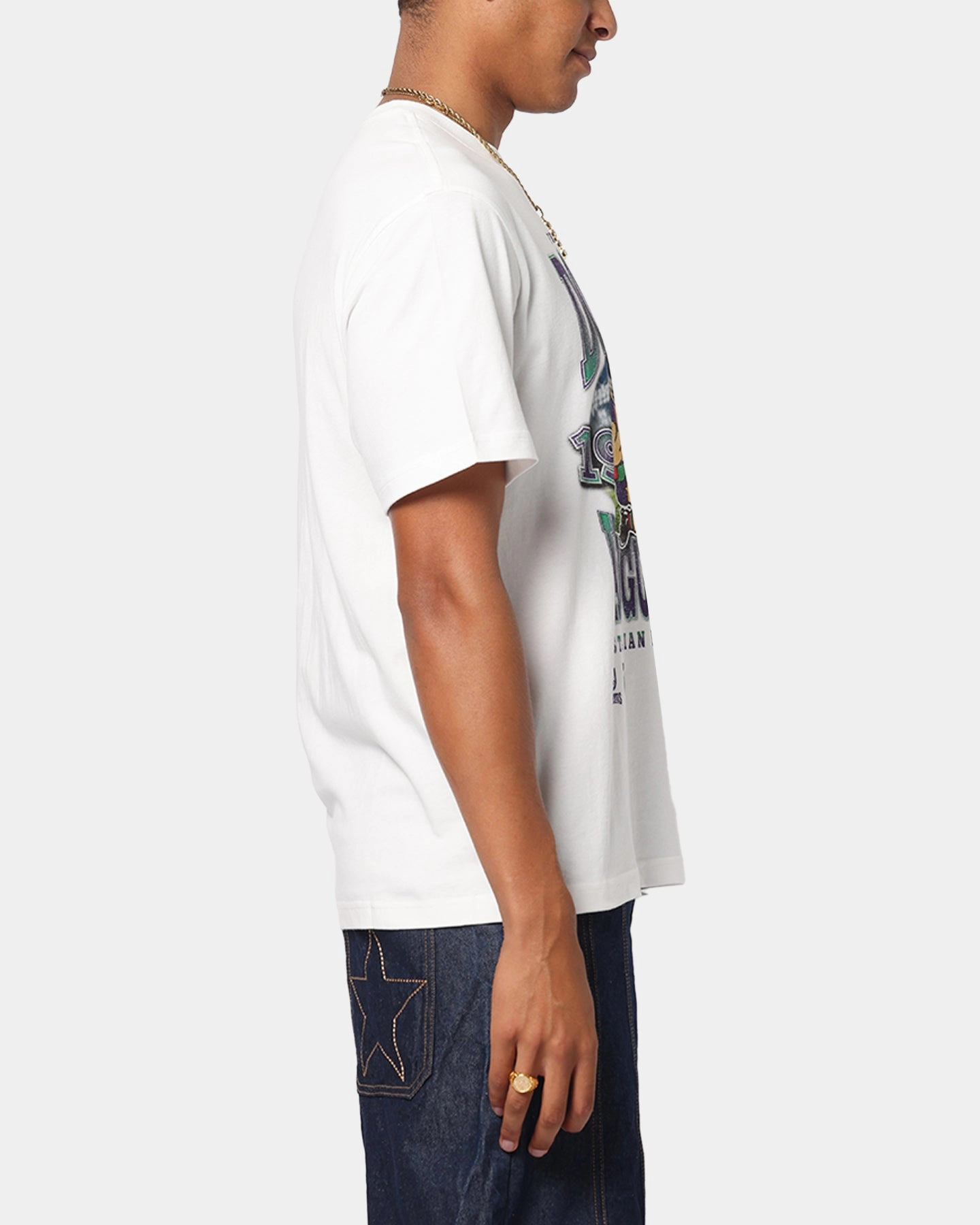 Mitchell & Ness Fremantle Dockers Mascot T-Shirt Vintage White Structured silhouette