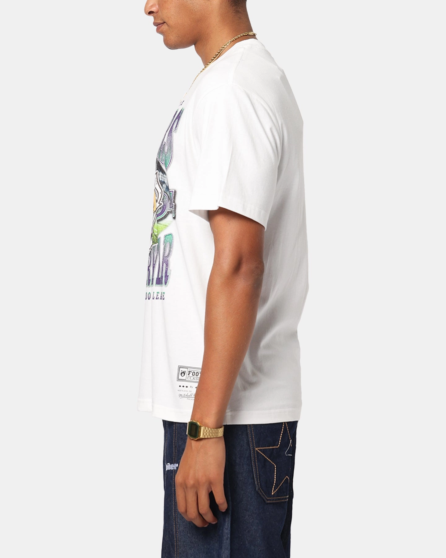 Mitchell & Ness Fremantle Dockers Mascot T-Shirt Vintage White MinimalistStitching