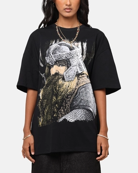 Cozy Style American Thrift X The Lord Of The Rings Gimli Heavy T-Shirt Black