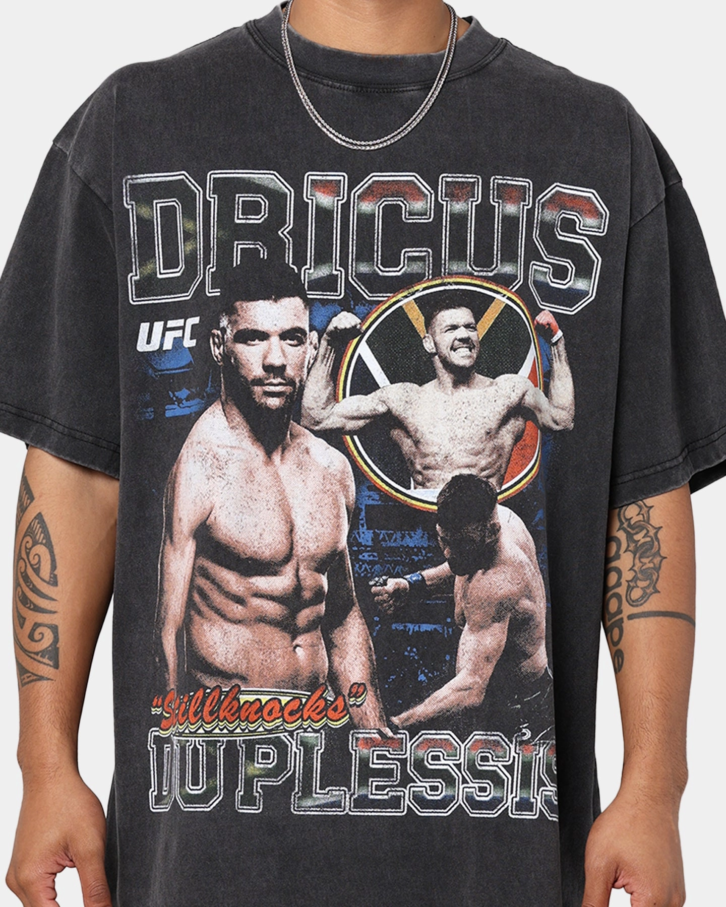 UFC By Goat Crew Dricus Du Plessis Vintage T-Shirt Vintage Black Comfy Top Street Smart Look