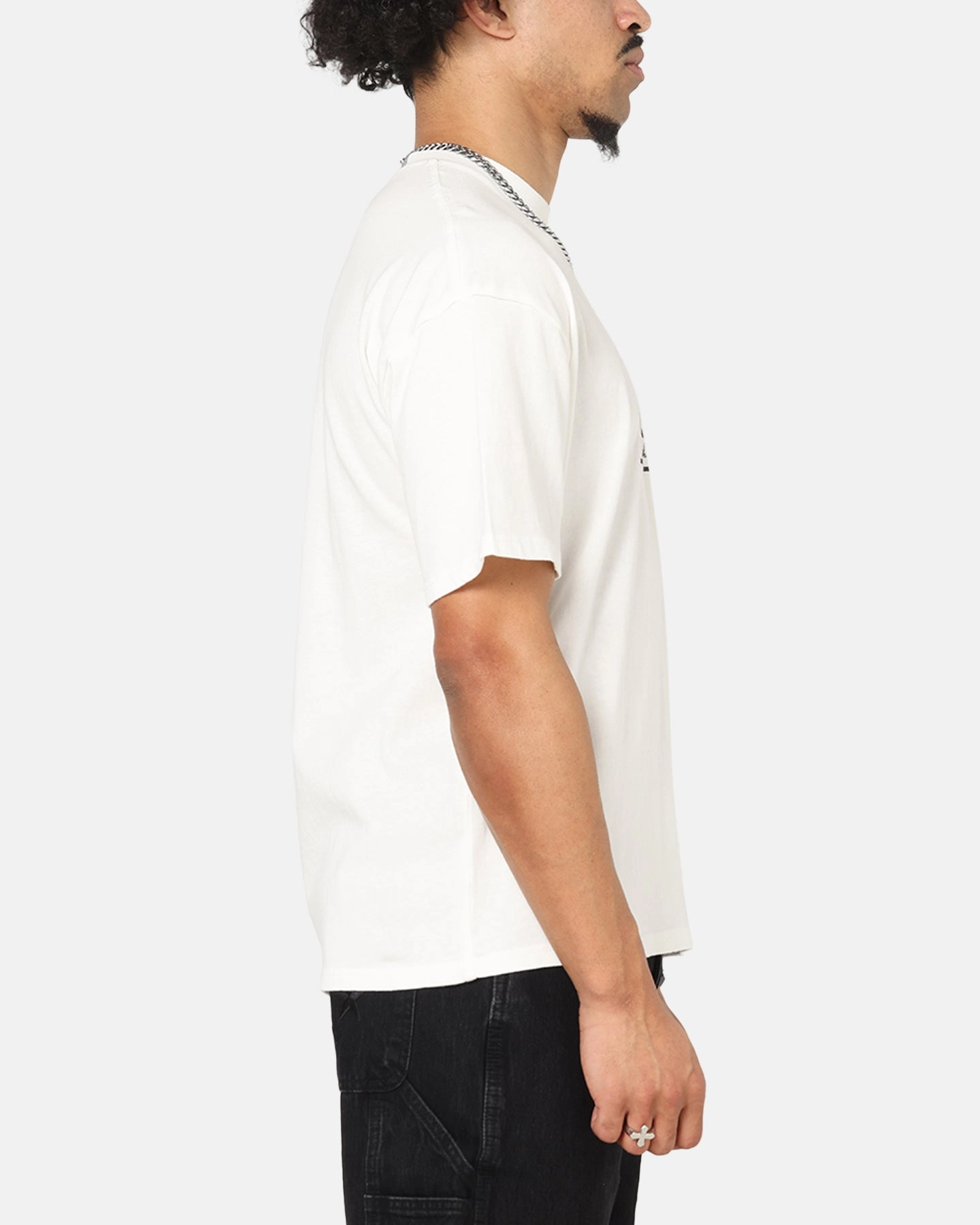 Cool Style Breathable Cotton Fabric Carre Block Star T-Shirt Off White