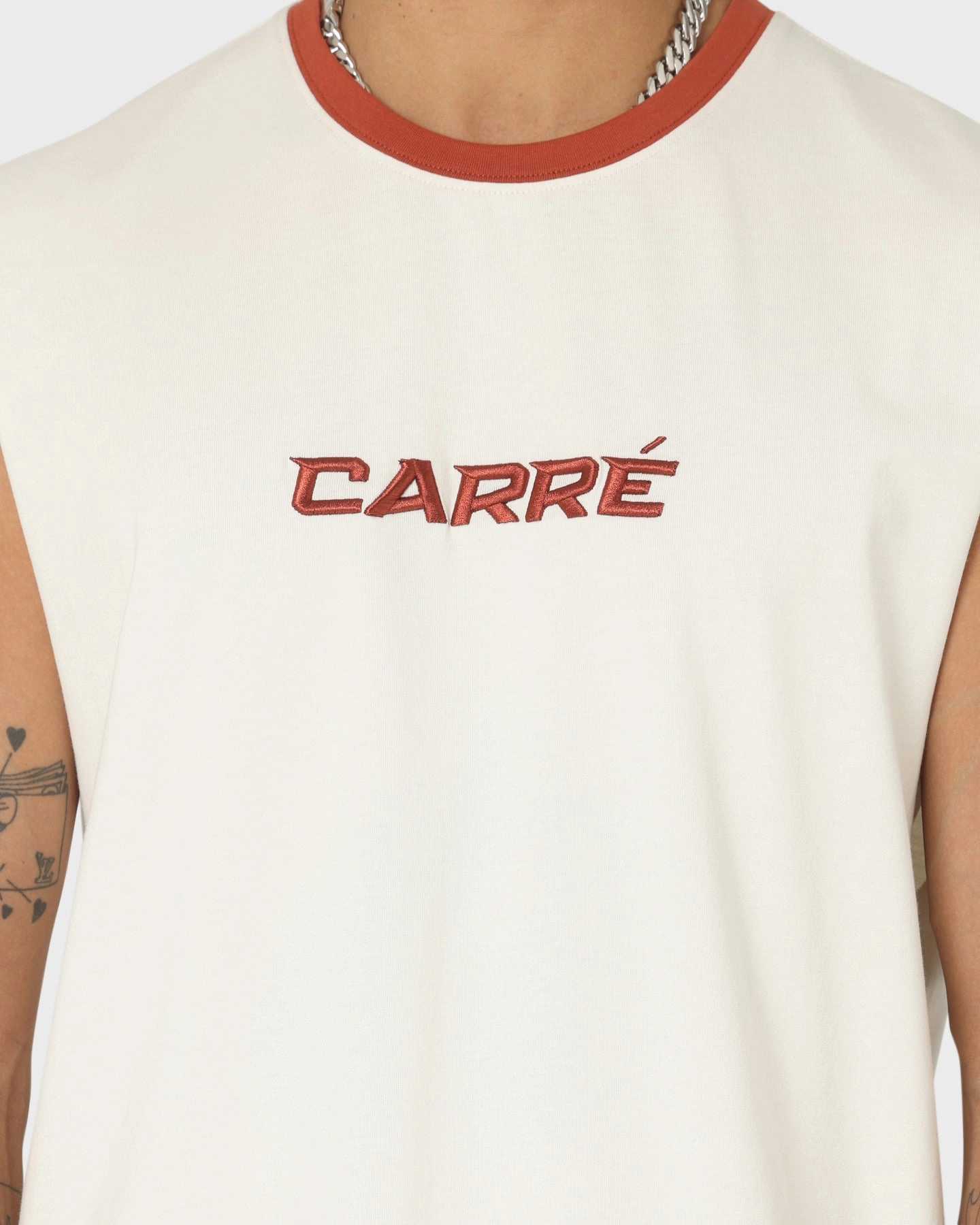 Carre Tutech Muscle T-Shirt Off White Pre Shrunk Fabric