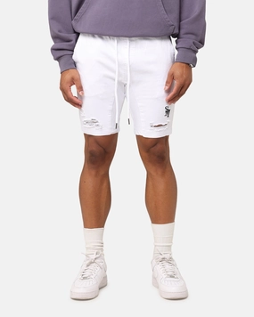 Saint Morta Annex V2 Denim Shorts White Gift Idea