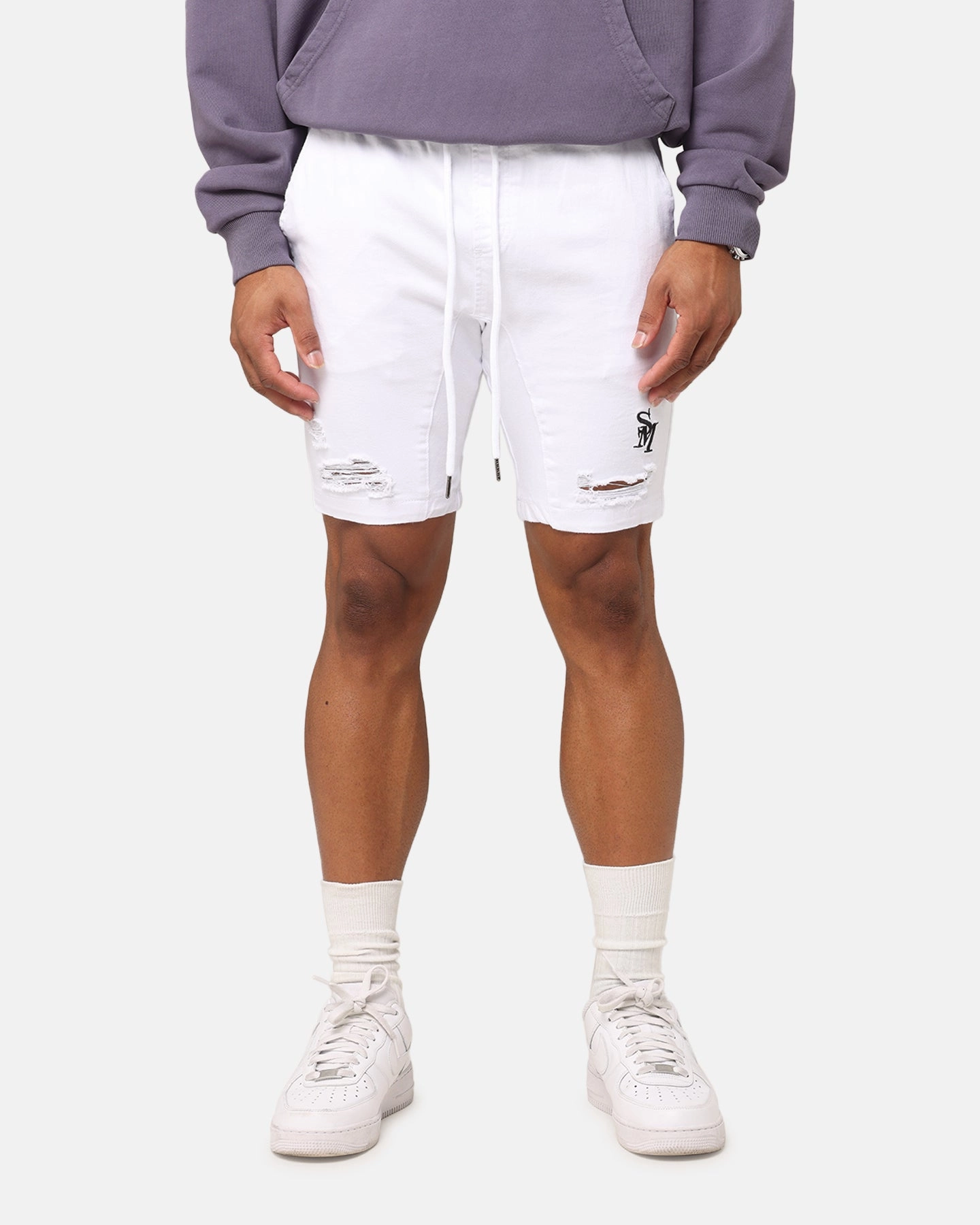 Saint Morta Annex V2 Denim Shorts White Gift Idea