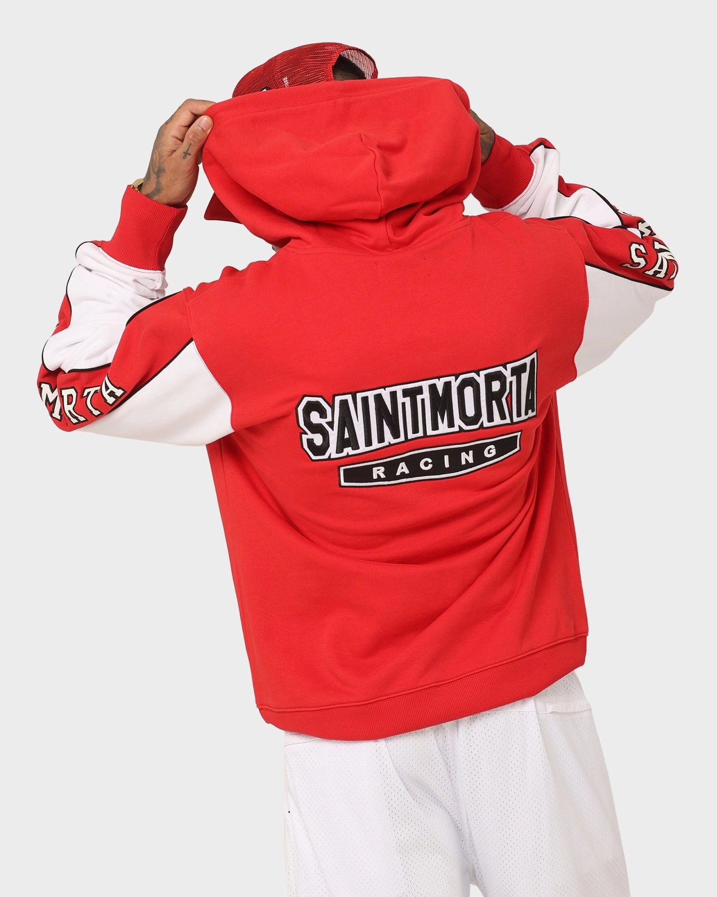 concert - goers Anti Static Material Saint Morta Pro Racing Hoodie Red