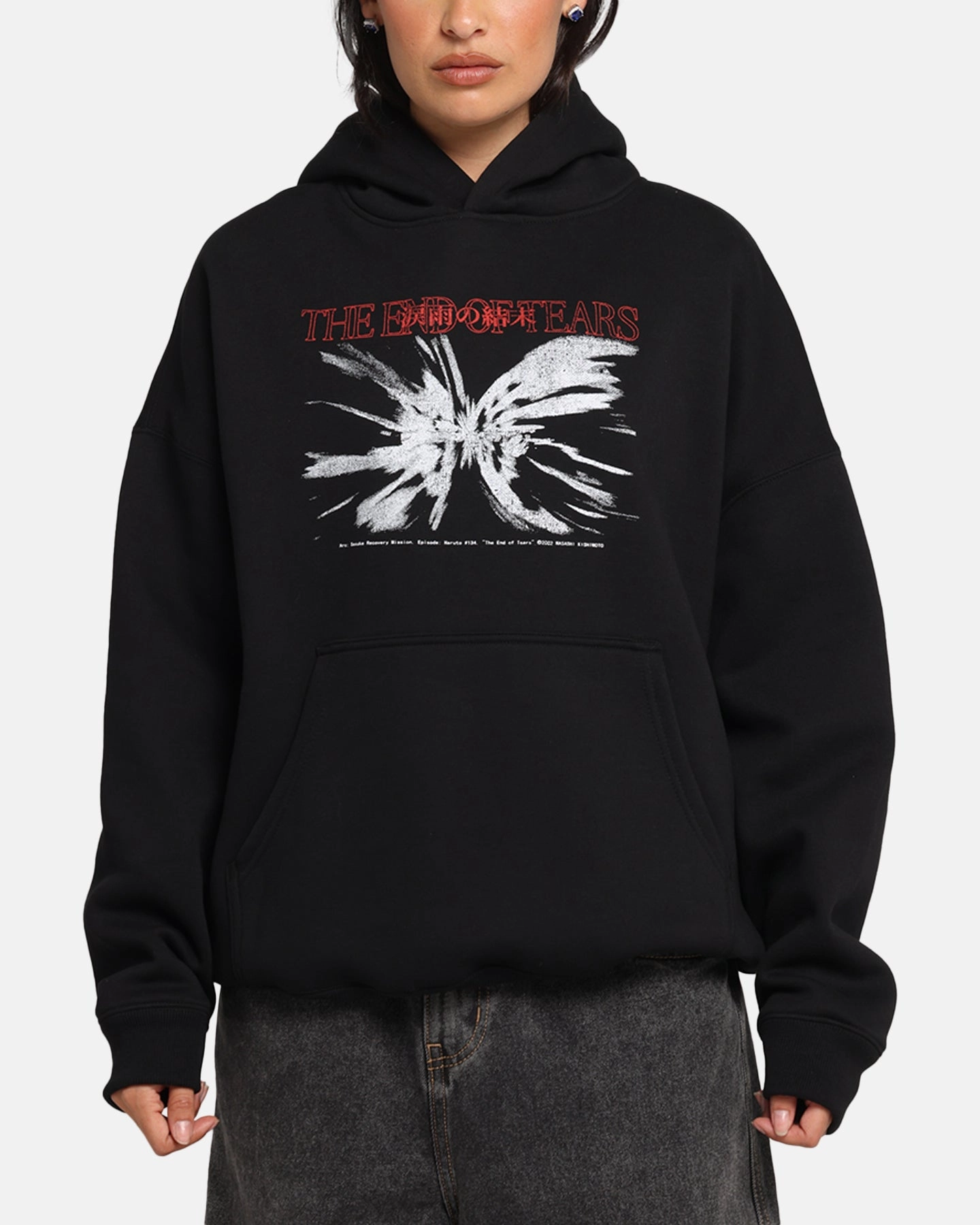 Water Resistant Fabric 73 Studio X Naruto The End Of Tears Premium Hoodie Black