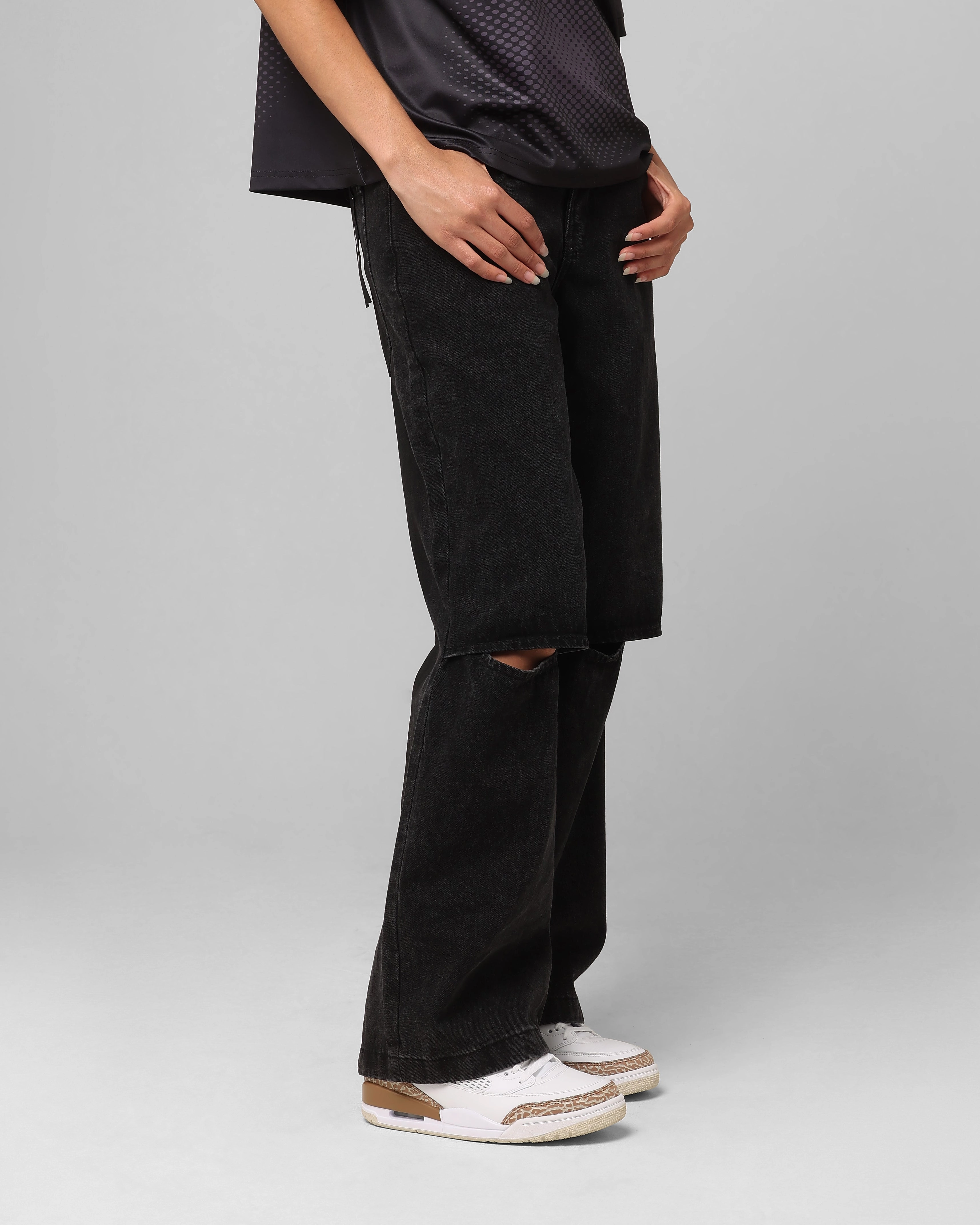 Breathable Classic Wear Eco Friendly Saint Morta Covert Amplus Jeans Black Shadow