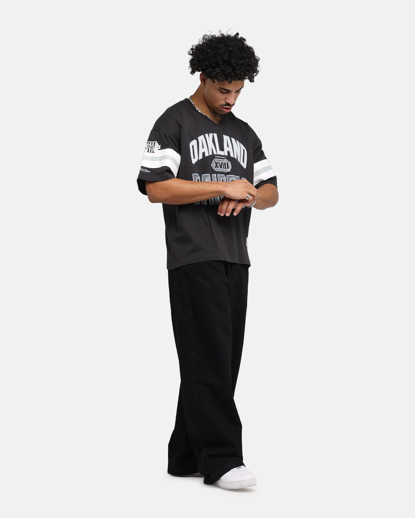 Mitchell & Ness Las Vegas Raiders XVIII Boxy T-Shirt Faded Black Cool Style Perfect Fit