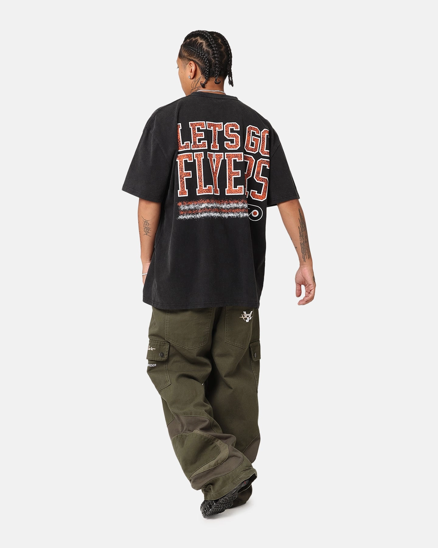 Culture Kings Philadelphia Flyers Mascot Heavy T-Shirt Vintage Black Soft Fit Wear No Shrink Fabric