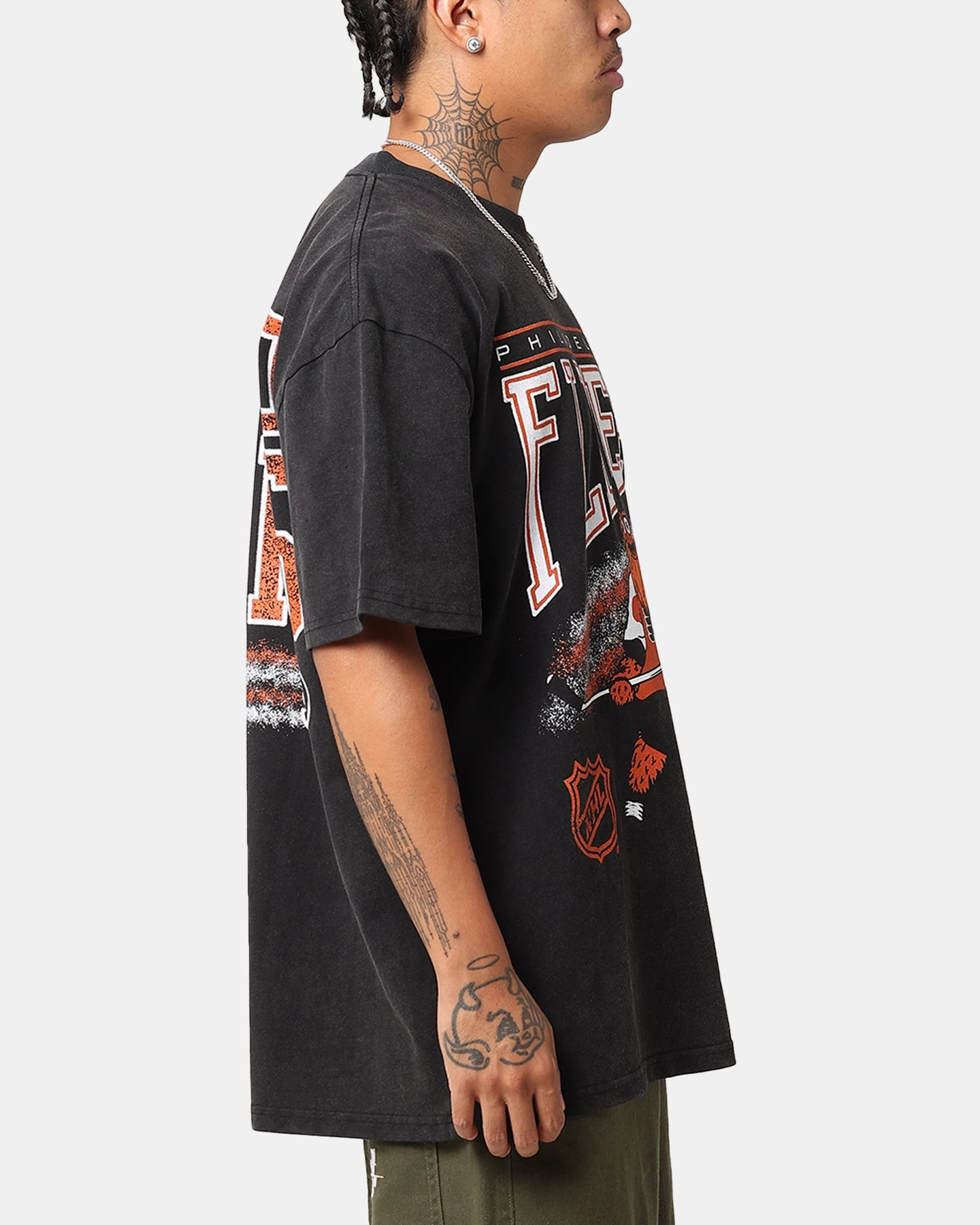 Hydrophobic coating Fun Prints Culture Kings Philadelphia Flyers Mascot Heavy T-Shirt Vintage Black