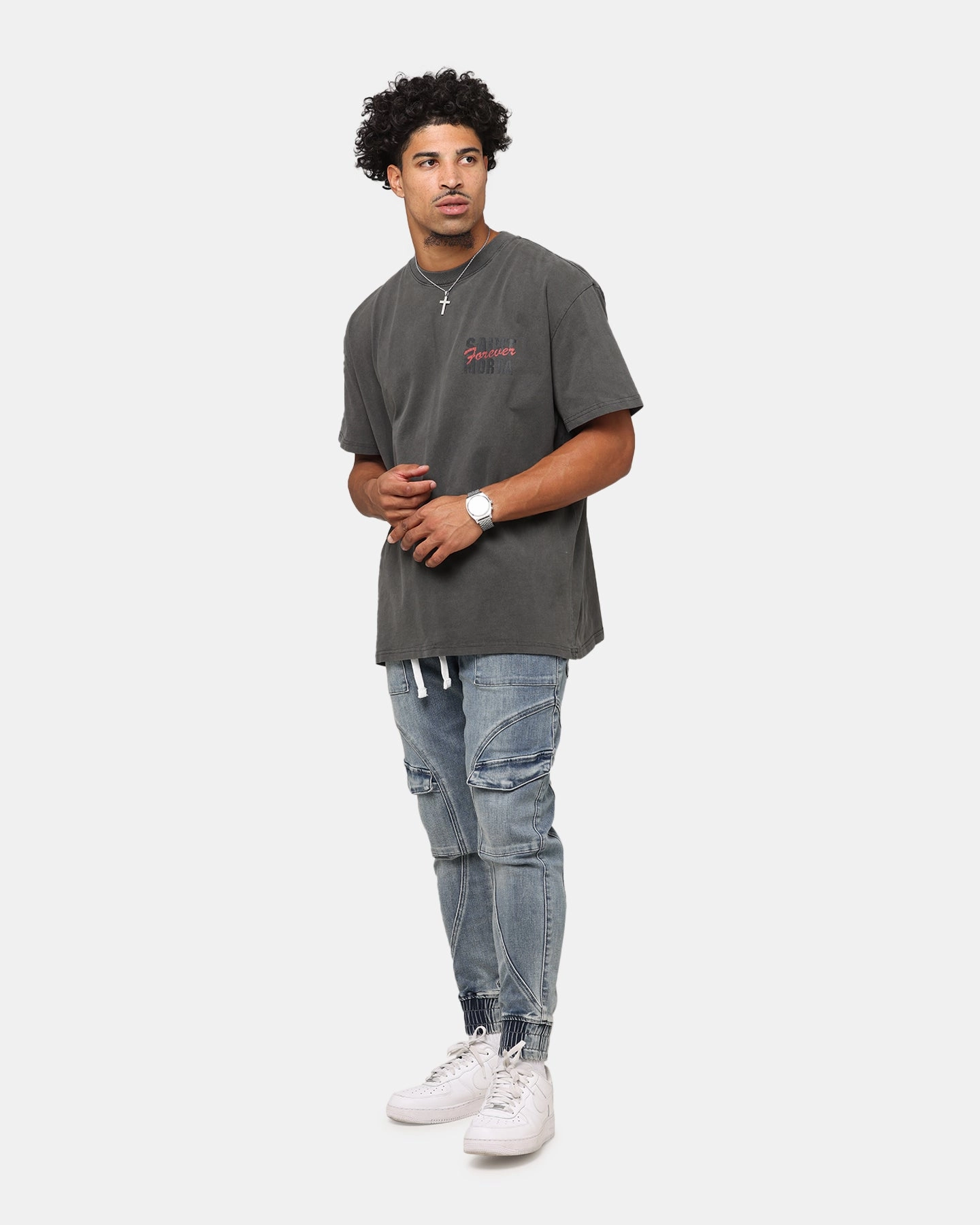 Flexible Knee Panels Layer Comfort Saint Morta Aera Denim Joggers Dirty Denim