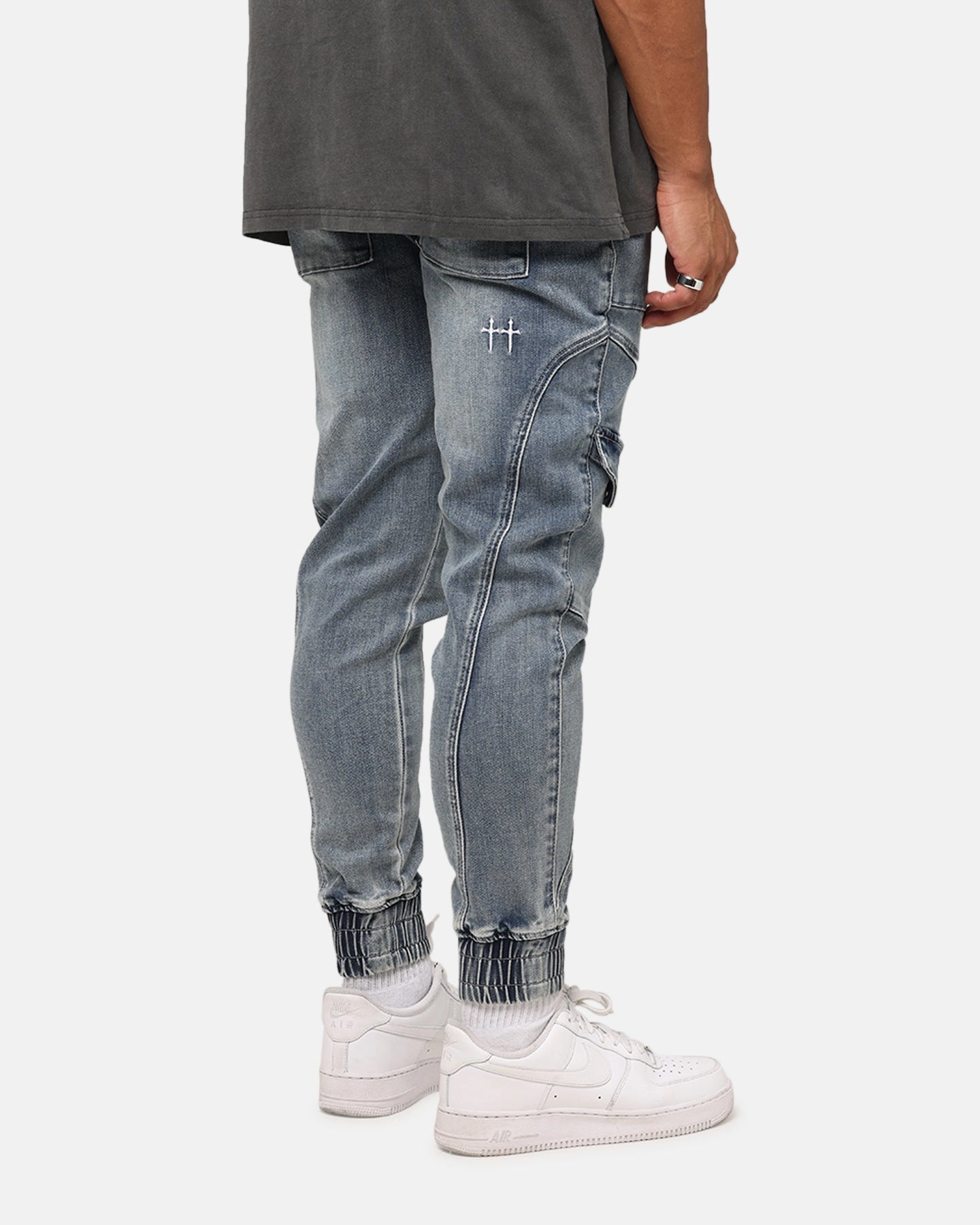 Timeless Look Saint Morta Aera Denim Joggers Dirty Denim