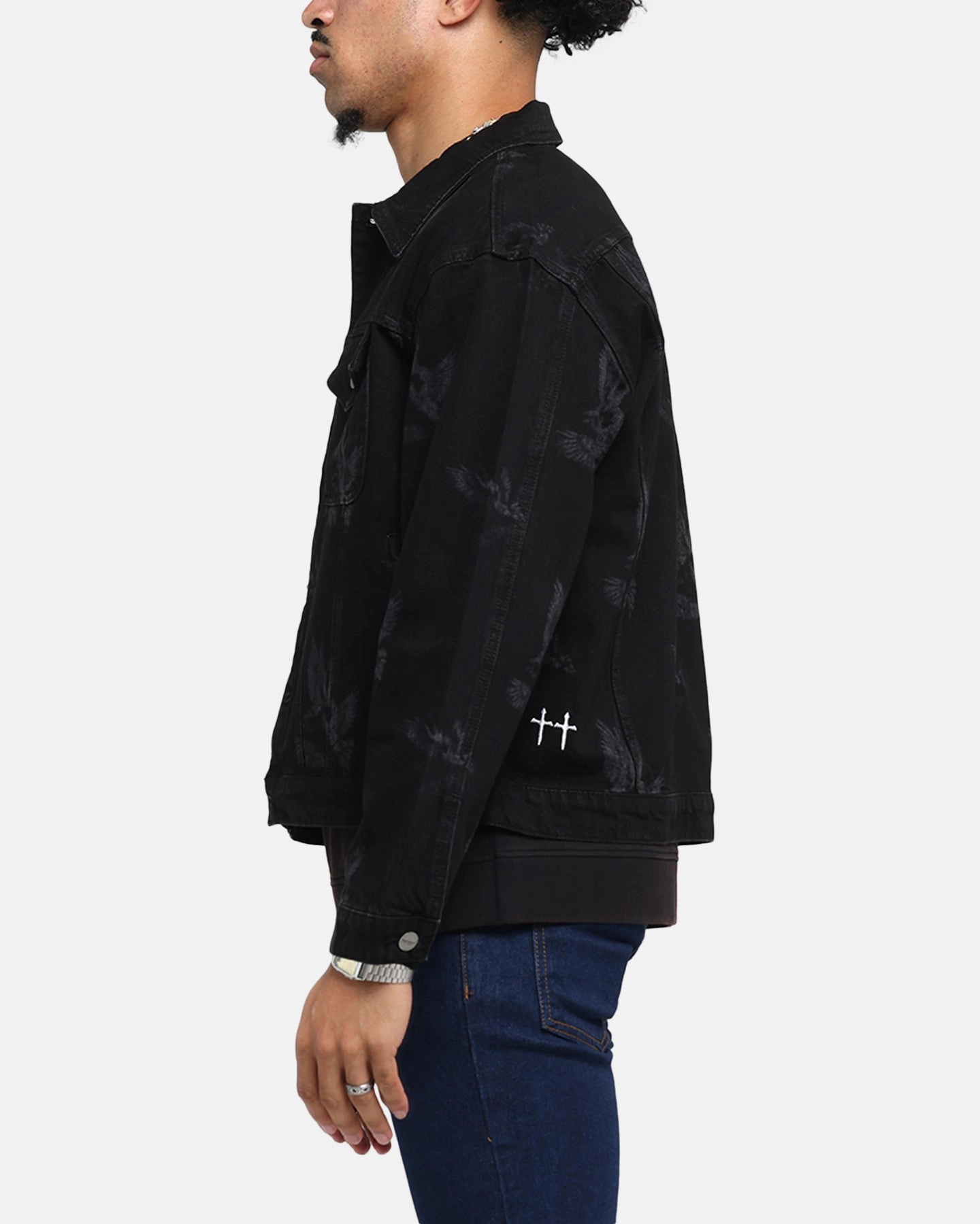 Packable design Saint Morta Doves Denim Jacket Black Shadow