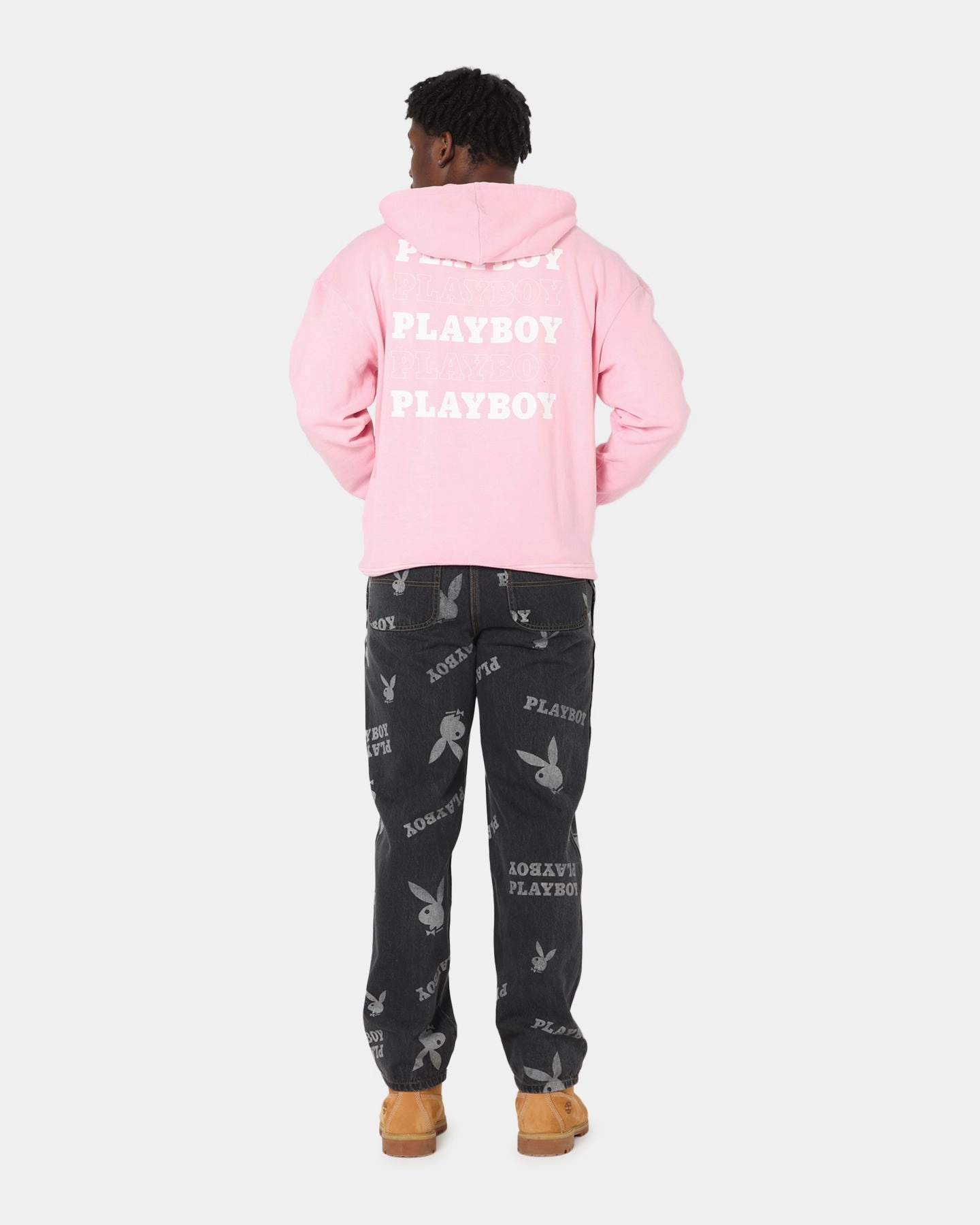 Enemy - deterring radar detection Playboy Stack Washed Hoodie Washed Pink