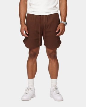 Saint Morta Waffle Shorts Brown Easy Care Material Sporty Vibes