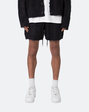 Four Way Stretch MNML Fuzzy Sweat Shorts Black