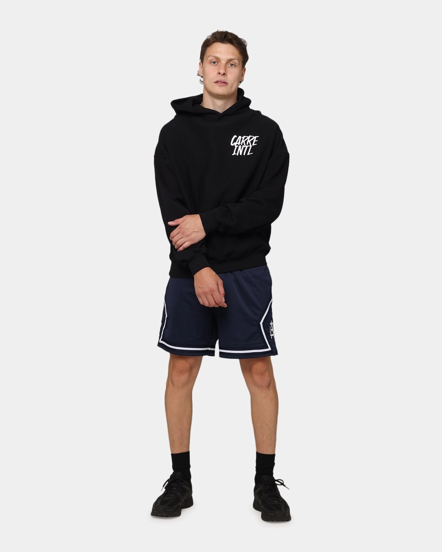 Carre Fold Mesh Basketball Shorts Navy/White Day Fit