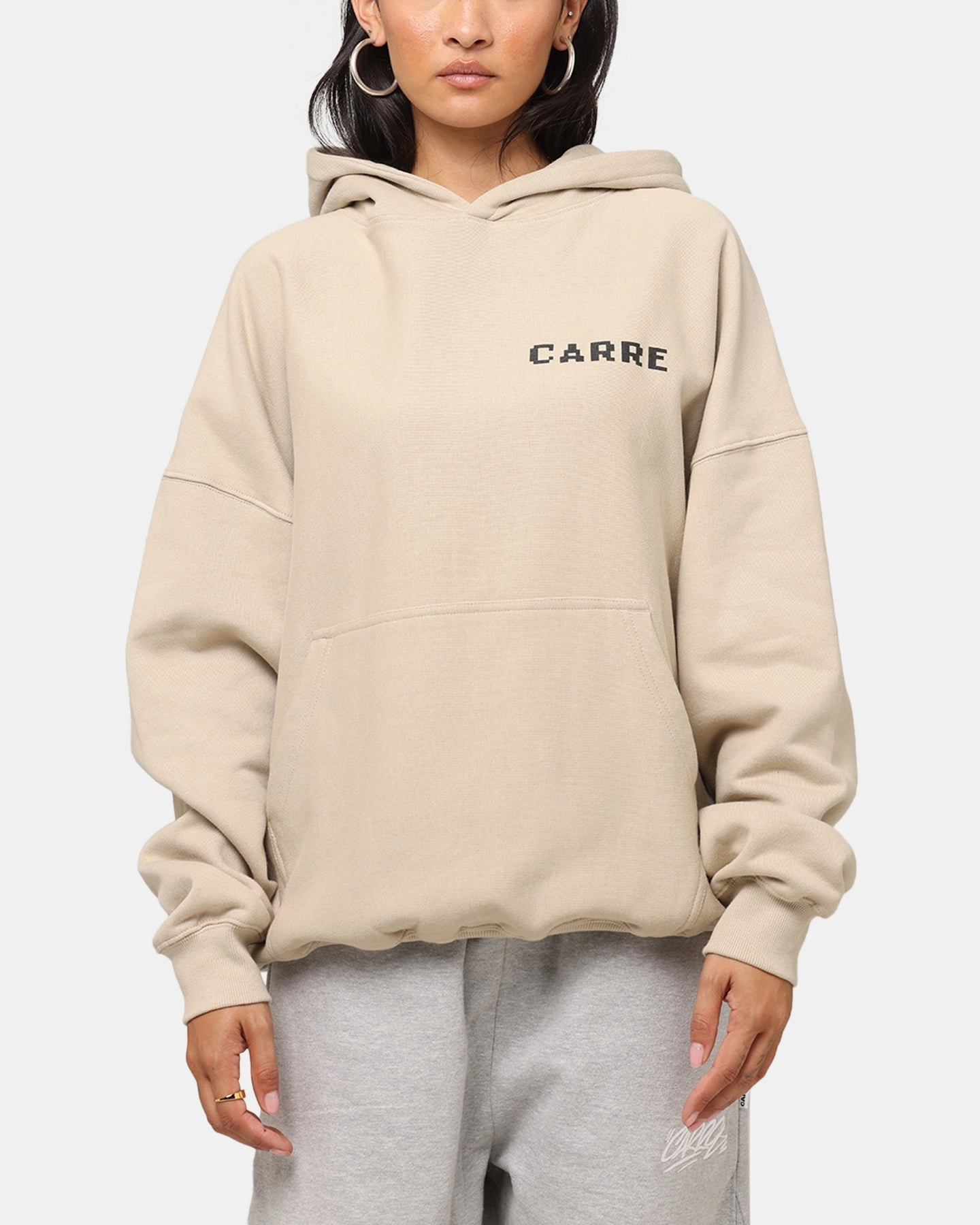 Daily Fit Carre Level Up Hoodie Stone