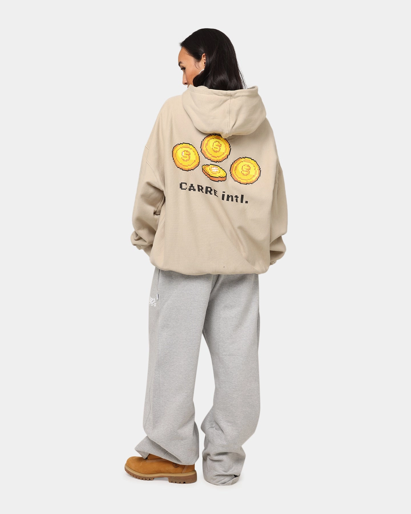 Bestow Carre Level Up Hoodie Stone