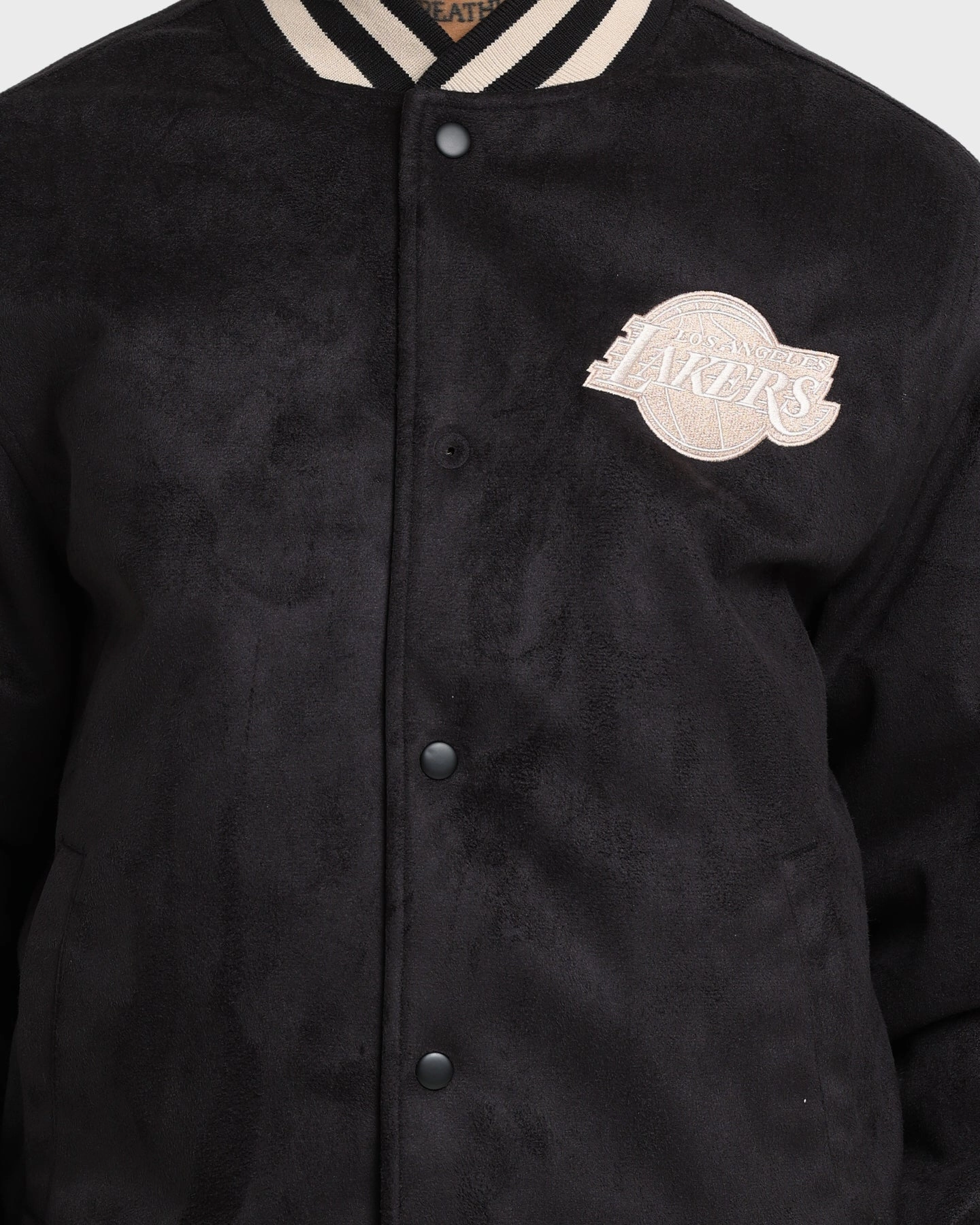 Minimize New Era Los Angeles Lakers Suede Jacket Black