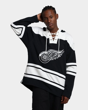 47 Brand Detroit Red Wings Superior Lacer Hoodie Jet Black ThermalRetention Suspenders