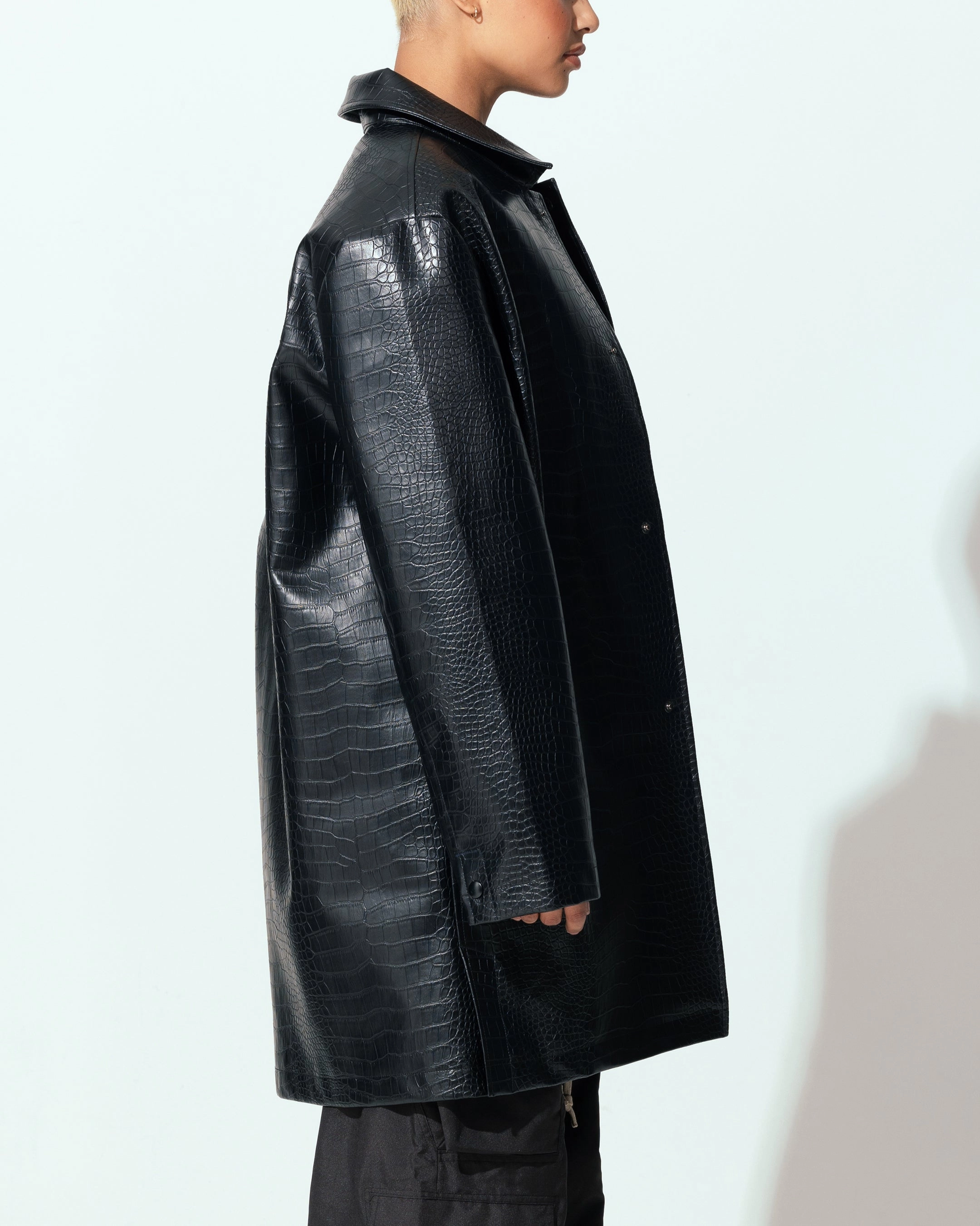Daily Use Loiter Atmosphere Trench Coat Black