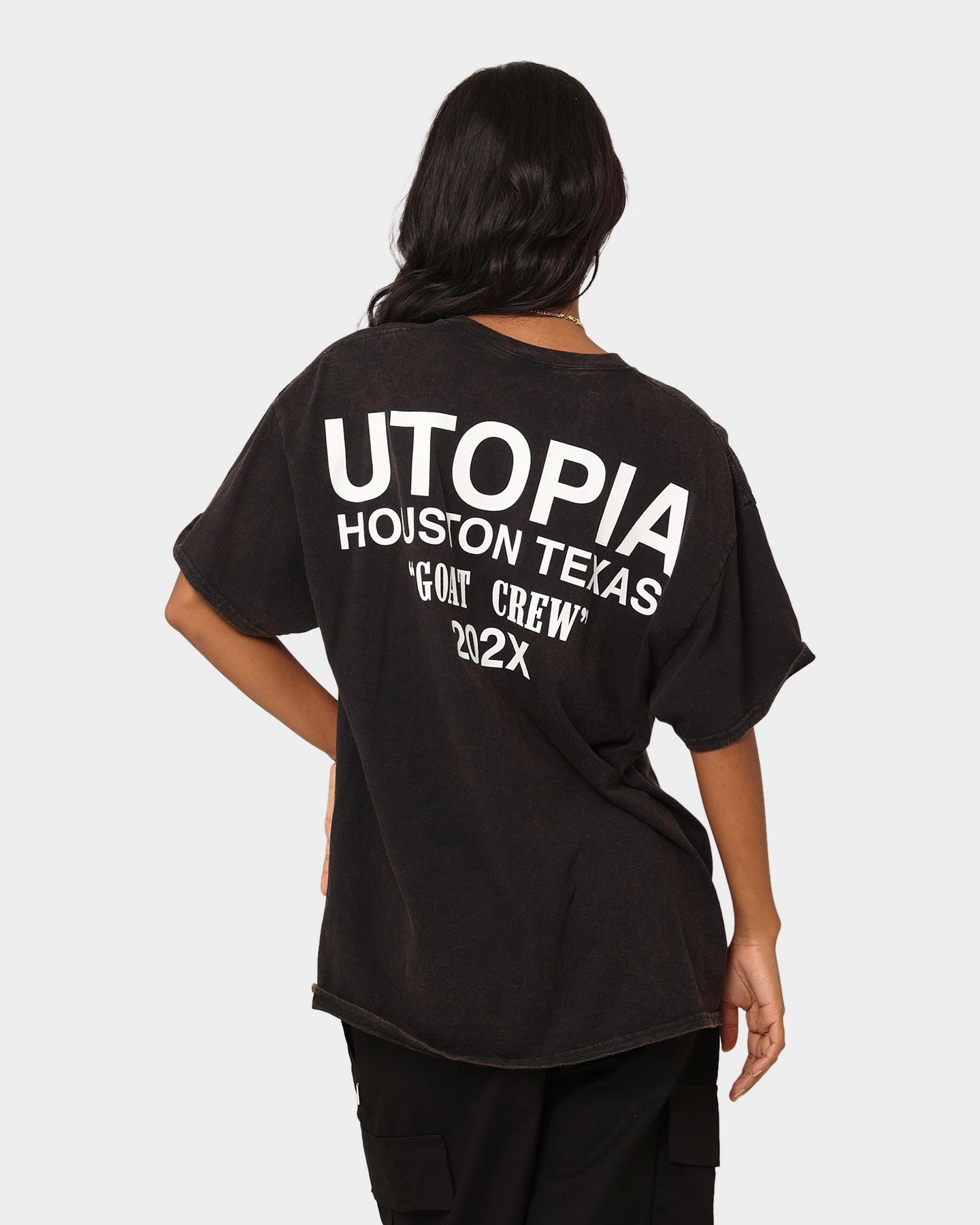 Goat Crew Utopia Vintage T-Shirt Washed Black All-Season Comfort Wear