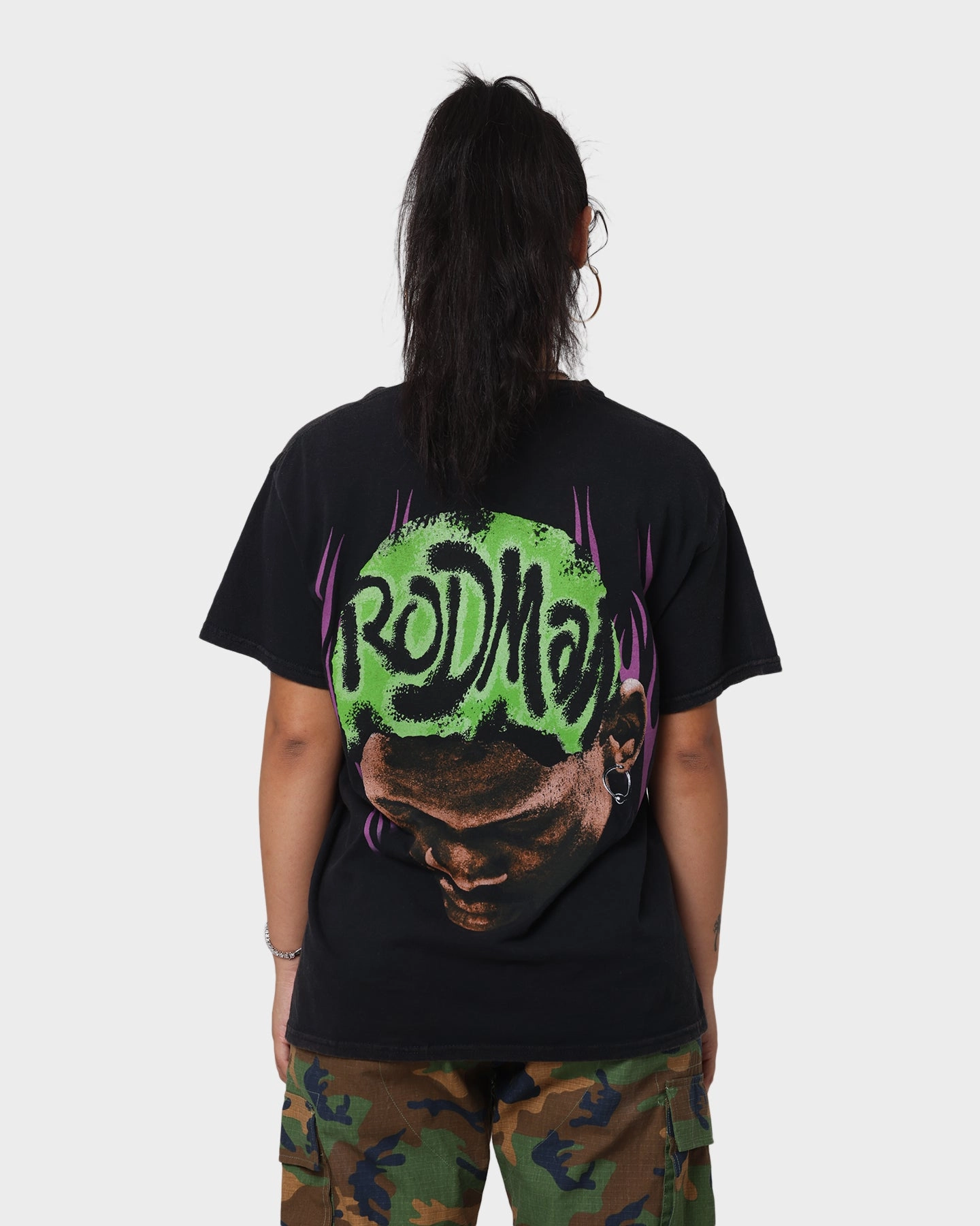 Chic Casual Wear Rodman Brand Metal Logo Vintage T-Shirt Black Wash