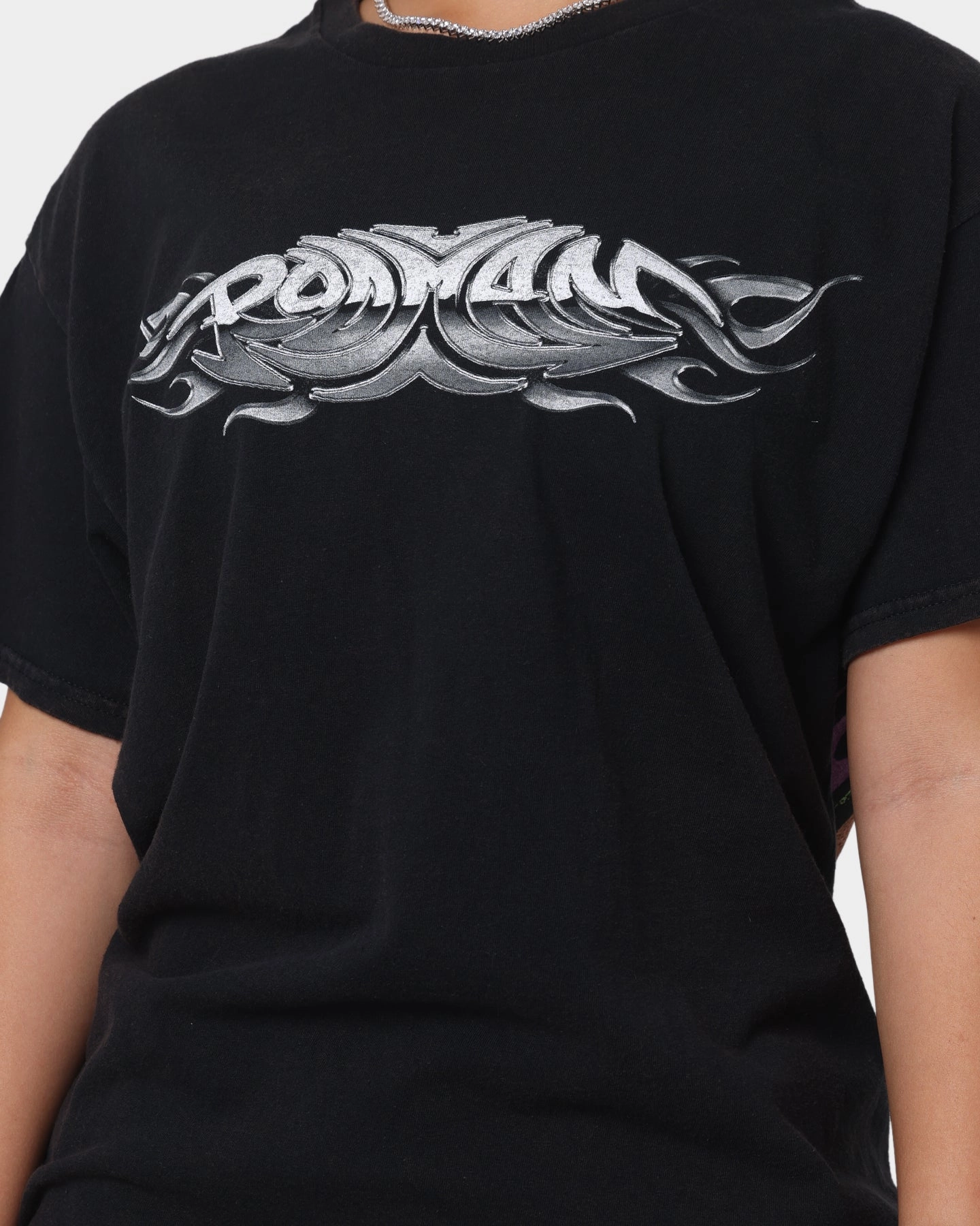 Rodman Brand Metal Logo Vintage T-Shirt Black Wash Versatile Comfort Cozy Comfort