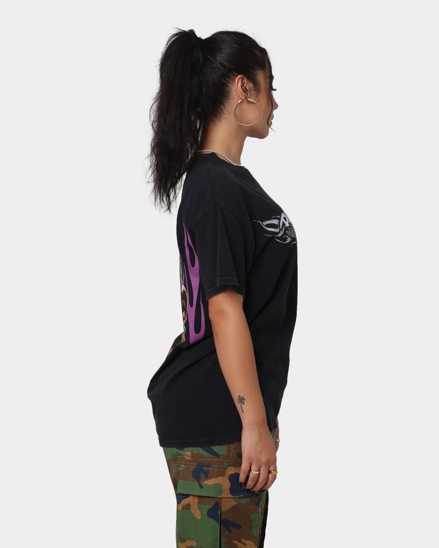 Rodman Brand Metal Logo Vintage T-Shirt Black Wash Yoga flexibility Comfy Apparel