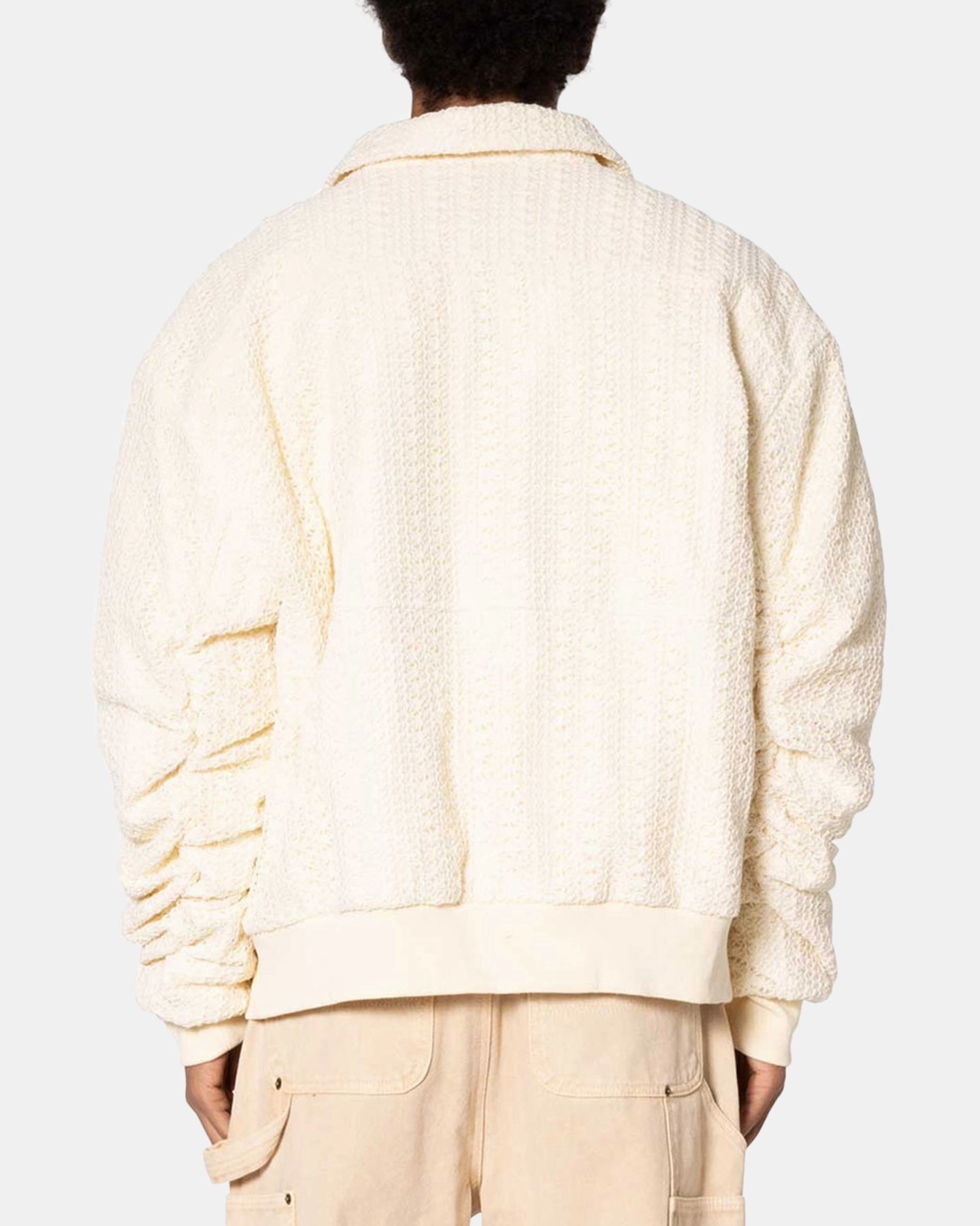 MNML Crochet Bomber Jacket Cream Sticker