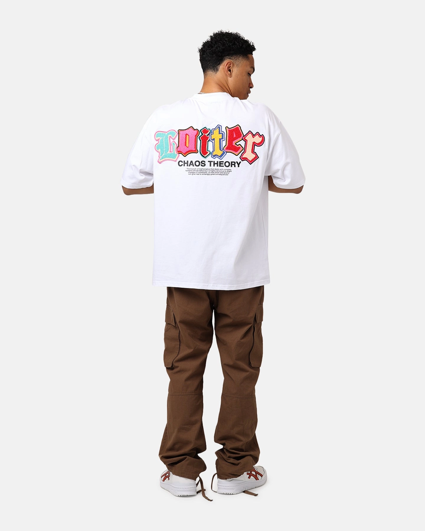 Loiter Chaos Theory T-Shirt White WrinkleFreeFabric Crew neck classic