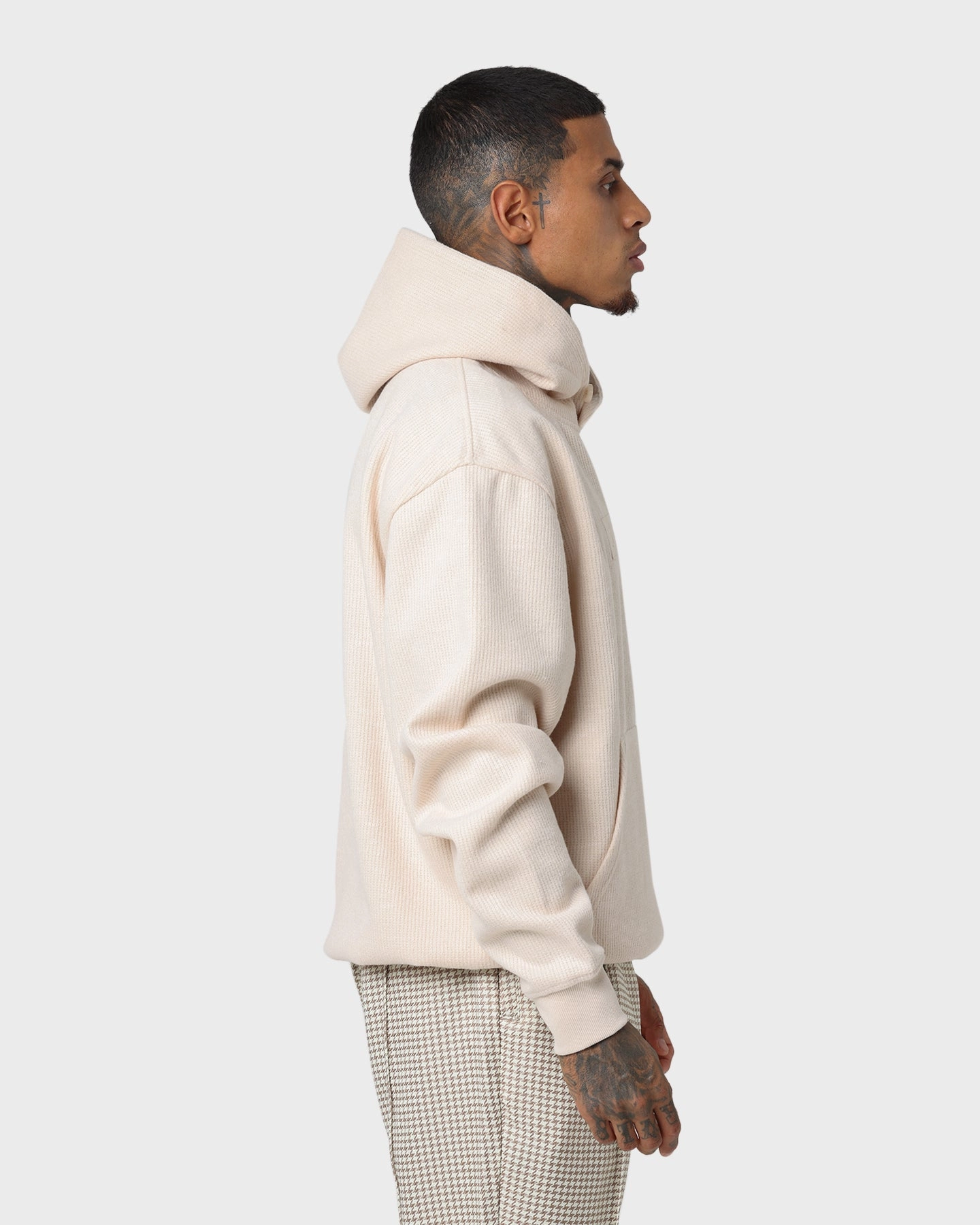 Honor The Gift Howard Knit Hoodie Cream Taped Zipper Closures City