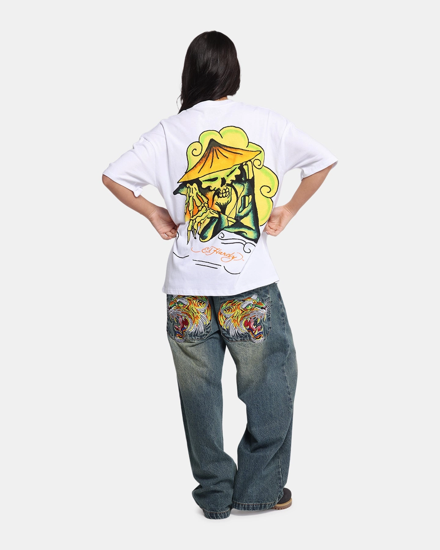 Ed Hardy Skull Sovereign T-Shirt White Simple Chic