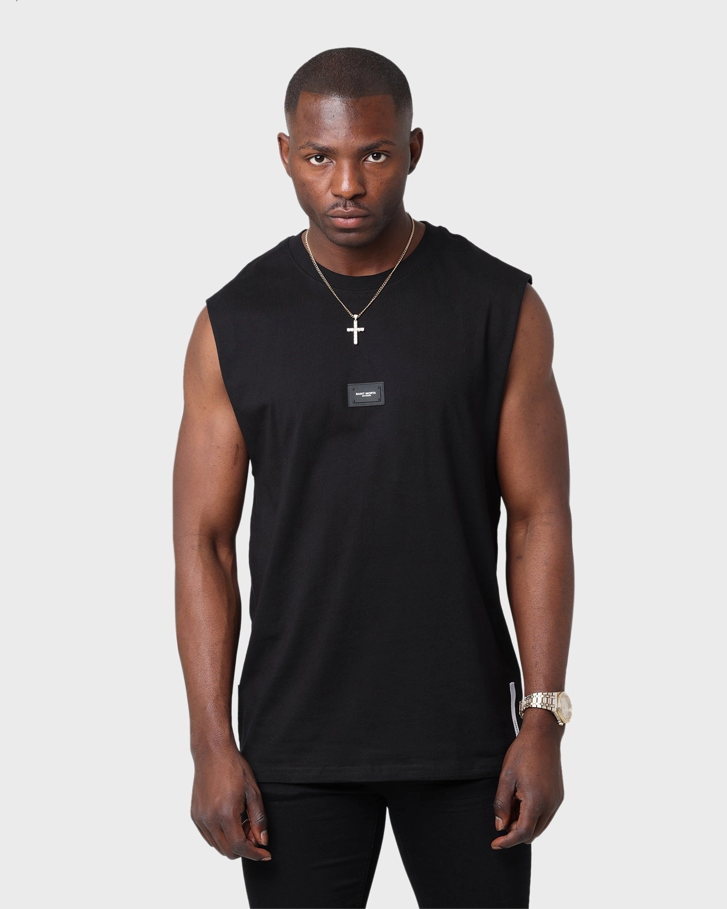 Sporty Fashion Saint Morta Annex Premier Oversized Muscle T-Shirt Black/Black