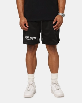 Saint Morta Members Club Mesh Shorts Black Temperature Regulating Blend Travel Essential