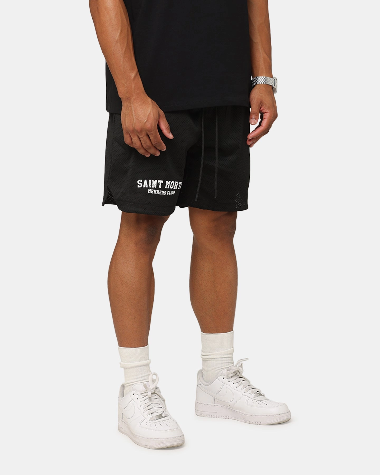 Saint Morta Members Club Mesh Shorts Black Warm Weather Wear