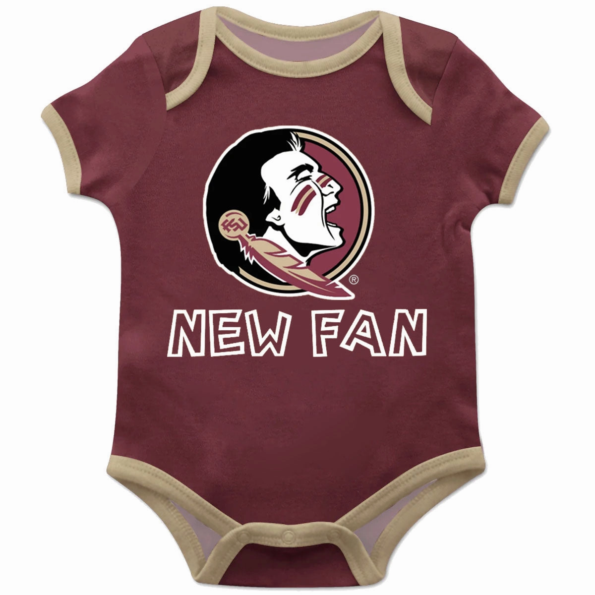 No Roll Hemline Vive La Fete Infant Seminole Logo New Fan Design Bodysuit - Garnet/Gold