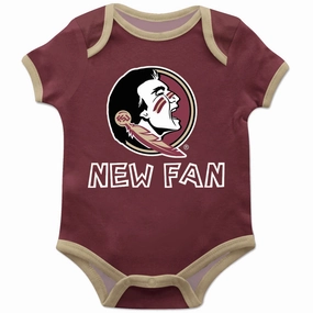 Vive La Fete Infant Seminole Logo New Fan Design Bodysuit - Garnet/Gold Minimalist Style